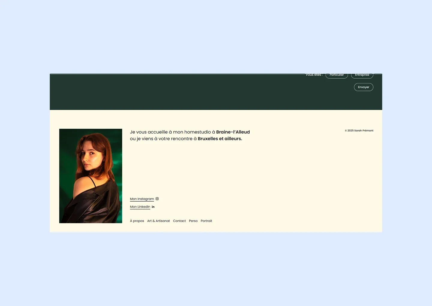 Mise en valeur des portraits photographiques sur le site