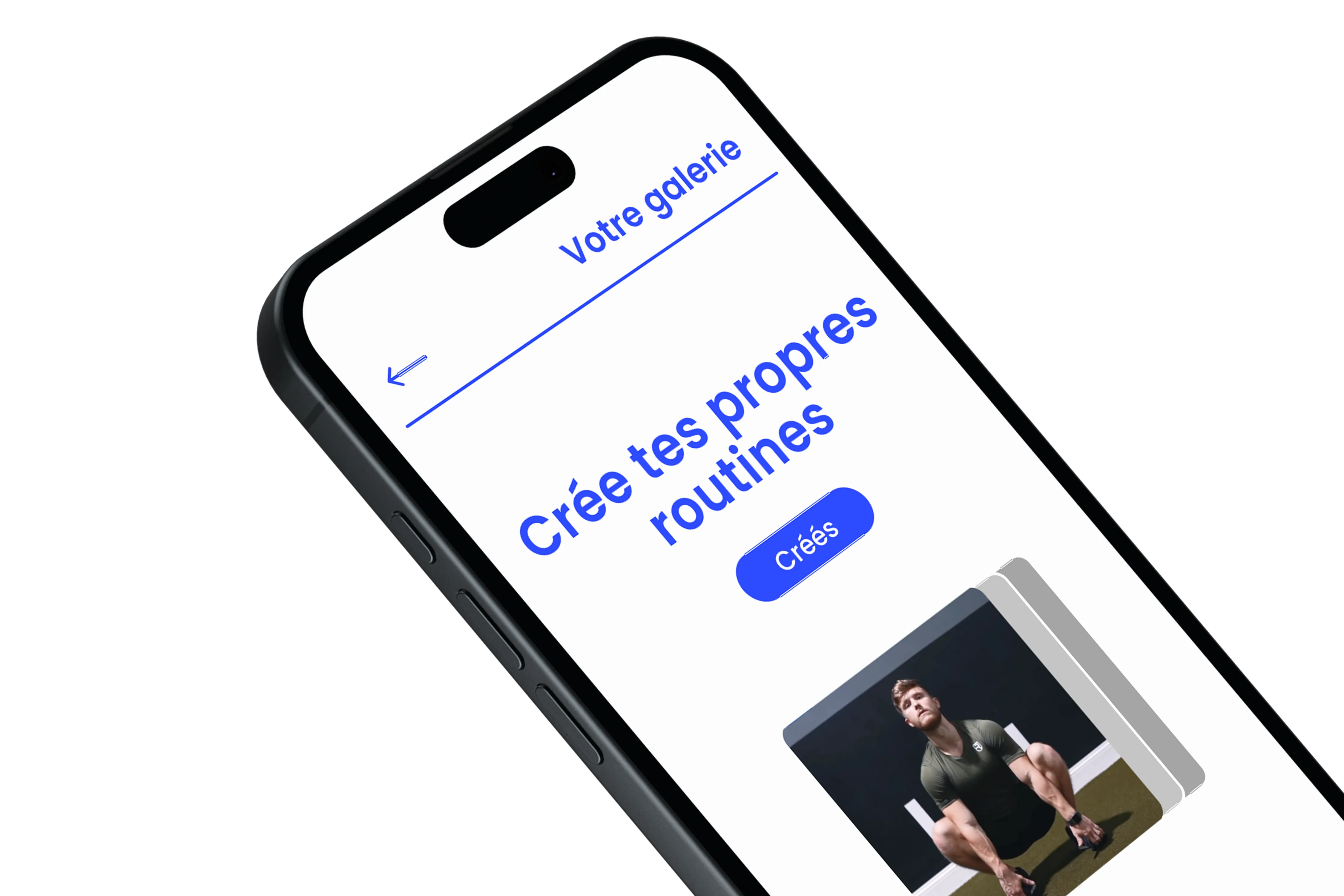 Interface de l'application Movento montrant les exercices de kinésithérapie